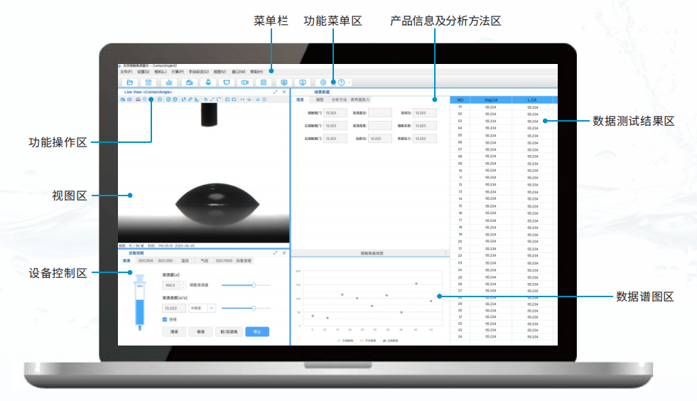 国产接触角测量仪软件